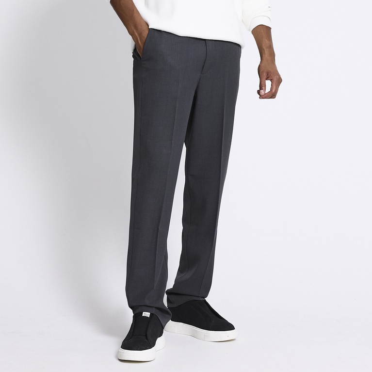 Straight dress pants "Aaron" Dk Grey melange
